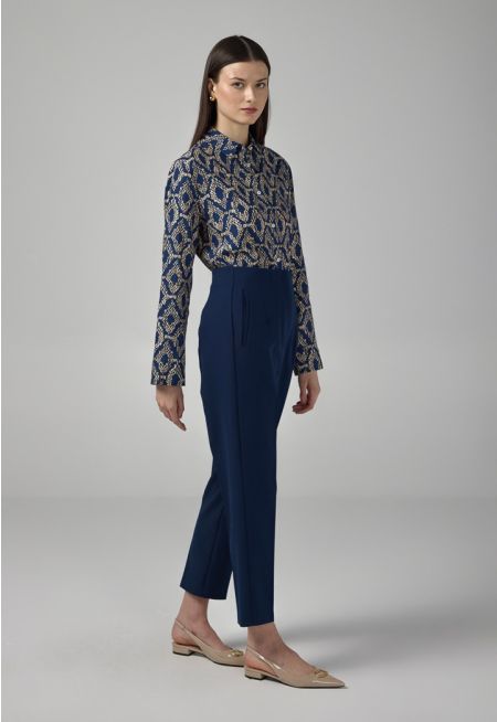 Single Tone High-Waist Trousers