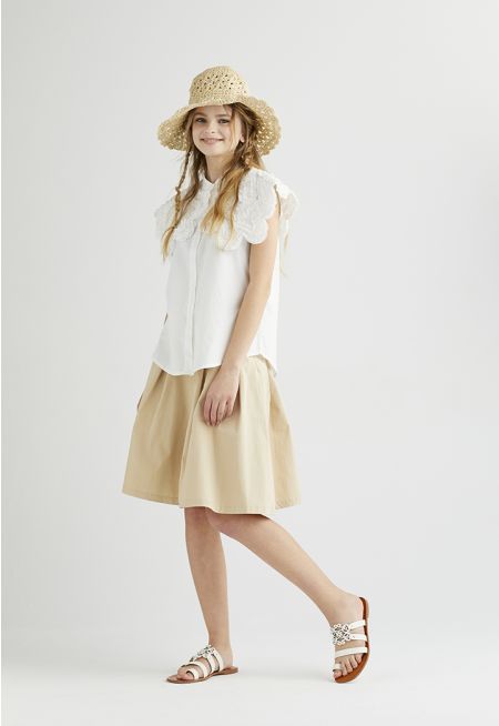 Plain Pleated Skirt