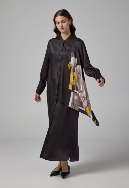 Long Sleeve Floral Printed Dress