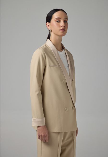 Shawl Collar Contrast Blazer 
