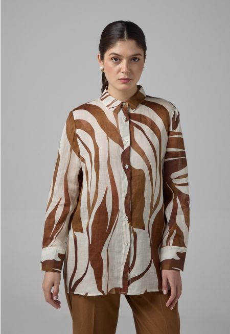 Printed Contrast Shirt