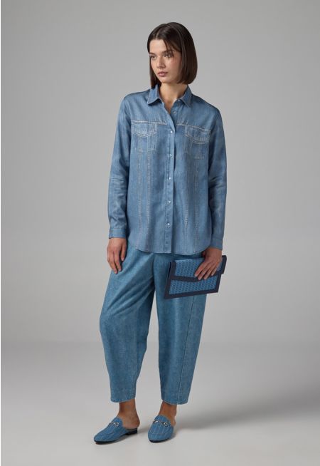 High Waist Mom Fit Trousers