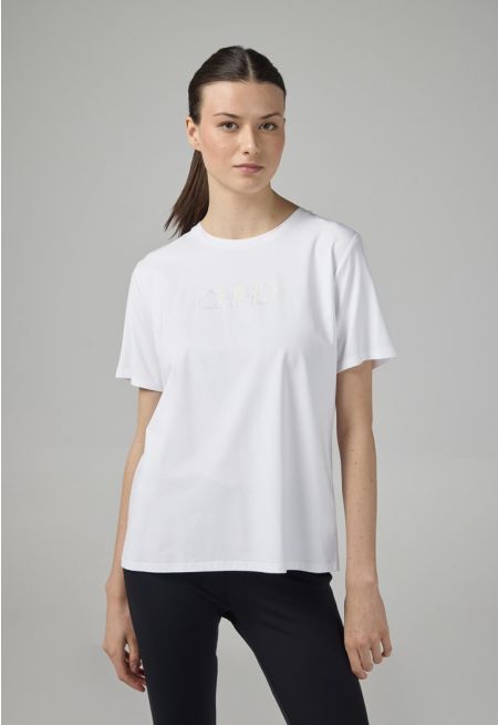 Solid Crystal Embellished Monogram T-Shirt