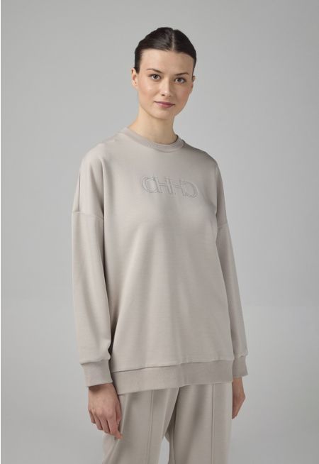Long Sleeve Monogram Blouse