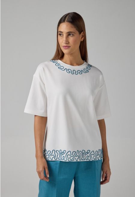 Embroidered Contrast T-shirt