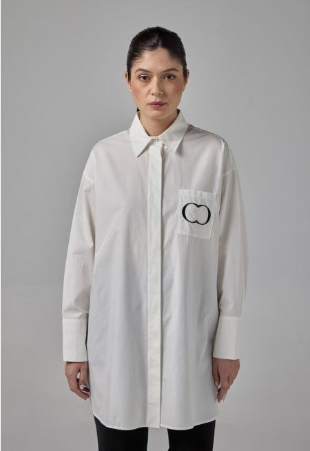 Long Sleeve Embroidered Monogram Shirt