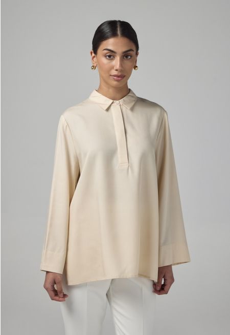 Half Buttons Basic Shirt 