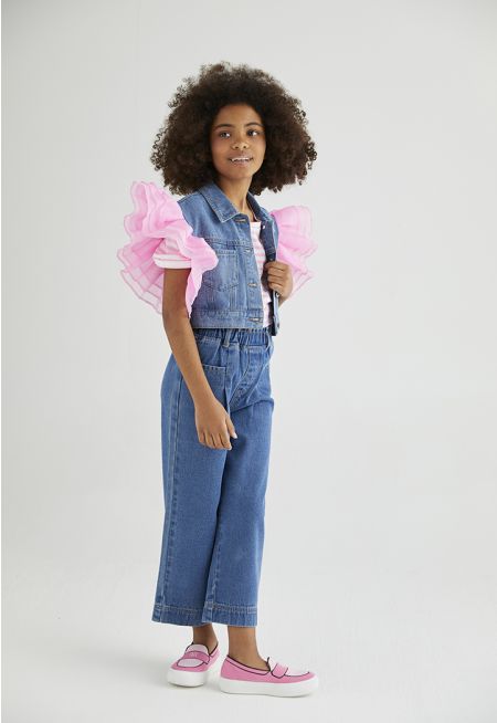 Wide Leg Denim Pants