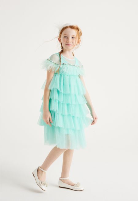 Tiered Embellished Dress Combo (2PCS)