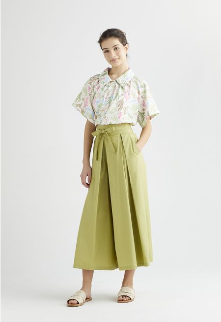 Box Pleated Palazzo Trousers