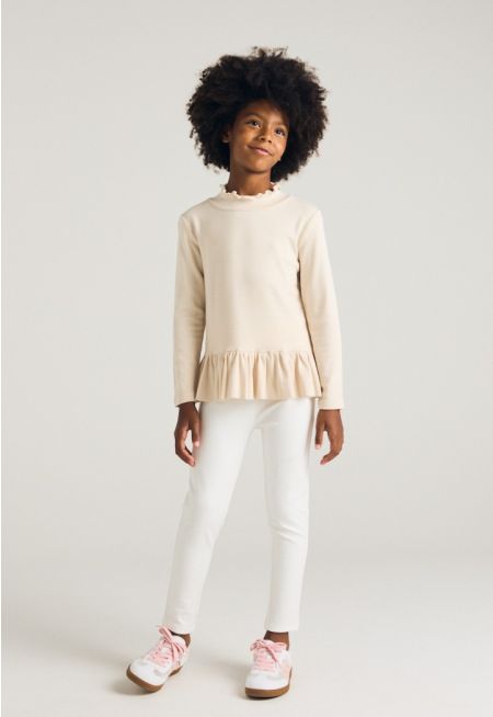 Solid Knitted Fitted Pants