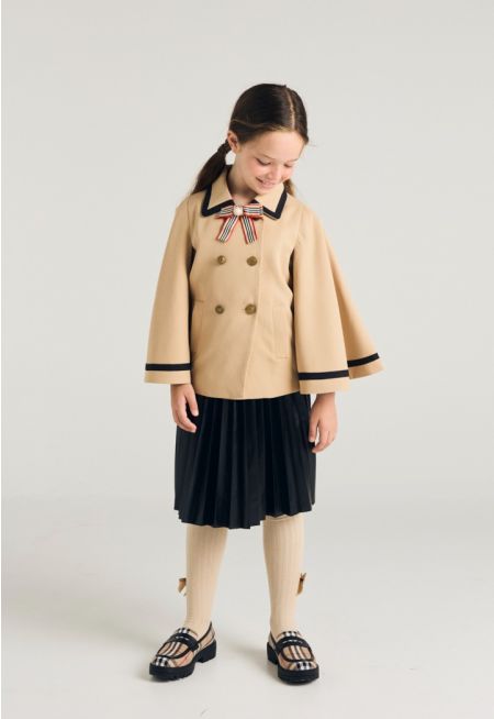 Solid Pleated Skirt
