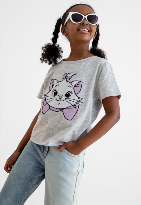 Disney Lulu Caty Cross-Stitched Print T-Shirts