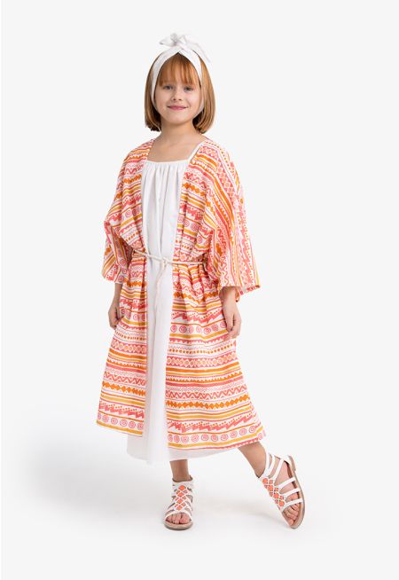 Colorful Dolman Dress & Abaya Set