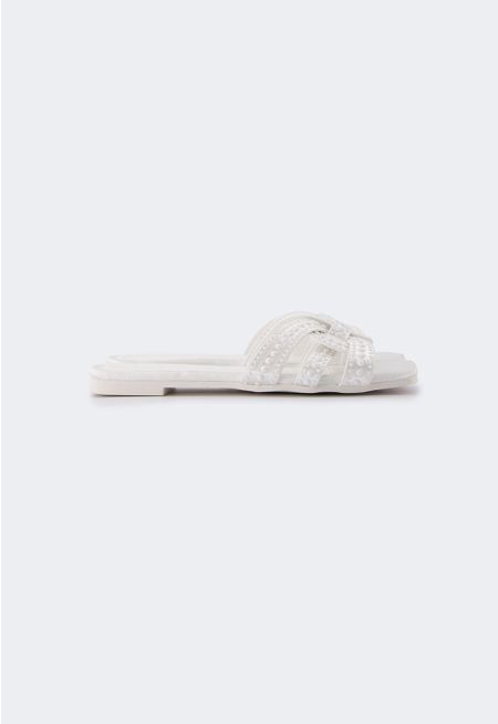 Faux Pearls Intricate Flats