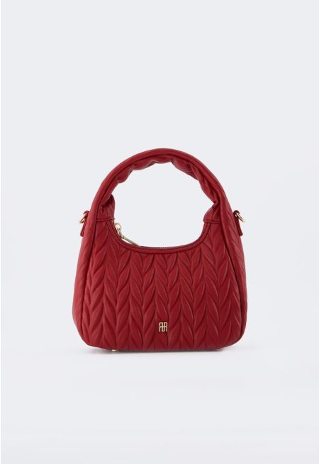 Solid Textured Handbag