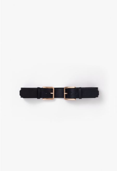 Double Buckle Solid Belt