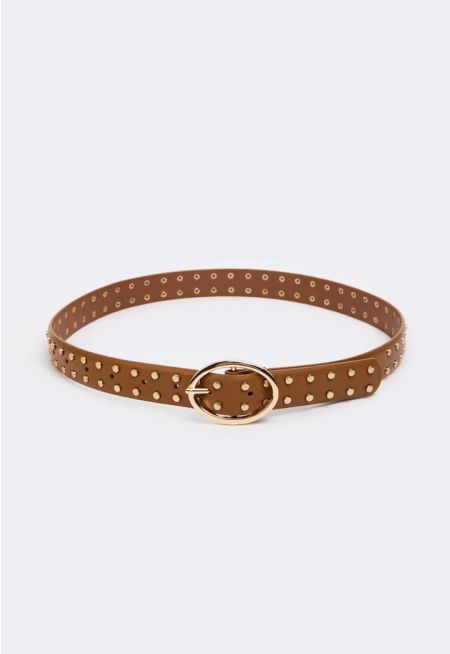 Studded PU Leather Belt