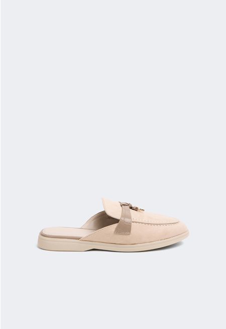 PU Leather Detailed Mules