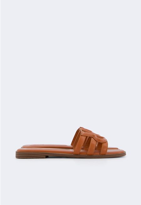 PU Leather Monogram Flats