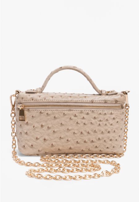 Textured PU Leather Shoulder Bag