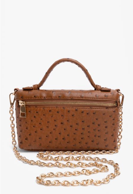 Textured PU Leather Shoulder Bag