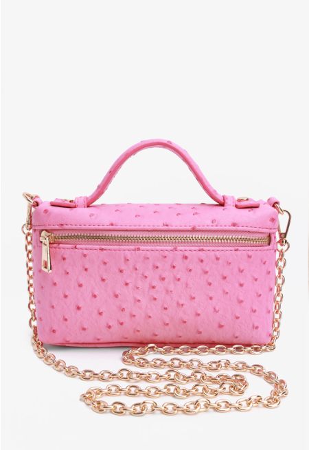 Textured PU Leather Shoulder Bag