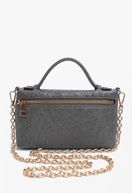 Textured PU Leather Shoulder Bag