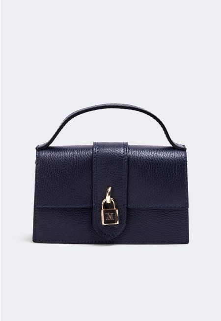 Genuine Leather Solid Clutch Bag