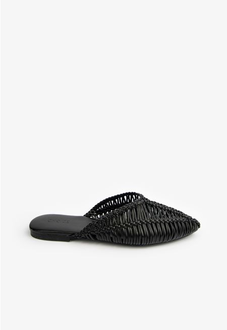 Braided Woven Flat Mules