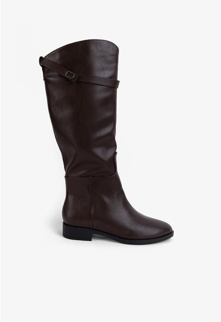 Solid Below Knee Winter Boots