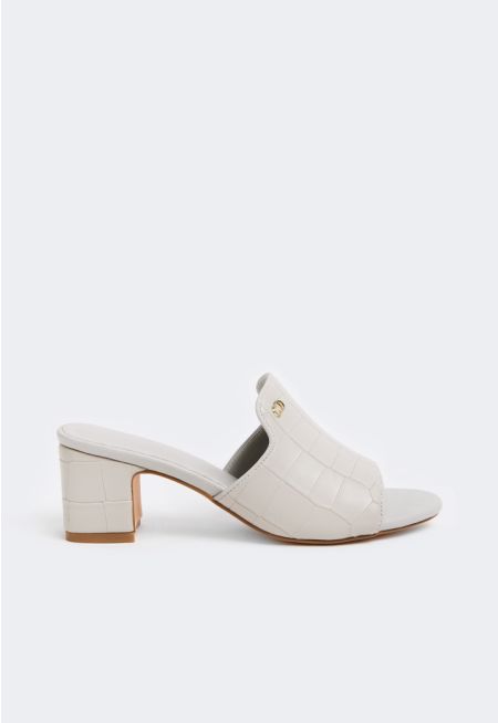 Peep Toe Heeled Mules