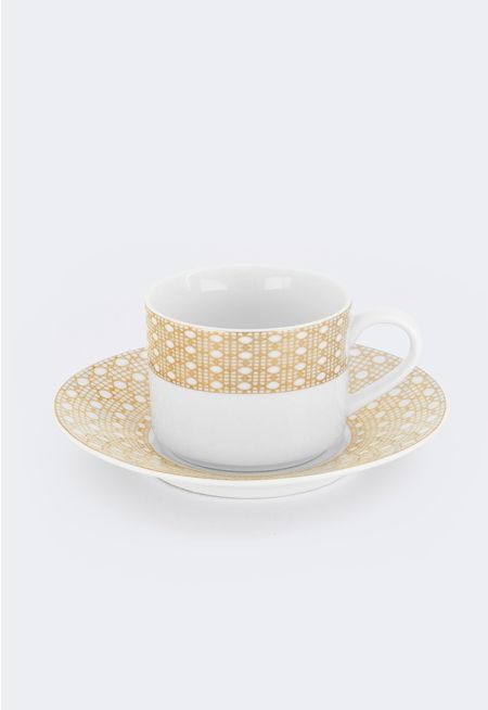New Bone China Tea Cup & Saucer Set (6 Pcs)