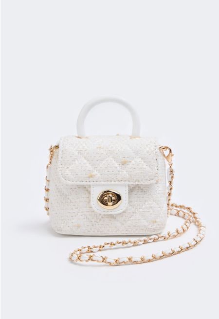 Mini Tweed Quilted Handbag