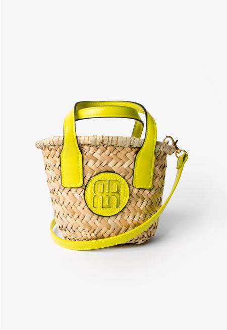 Woven Faux Straw Handbag