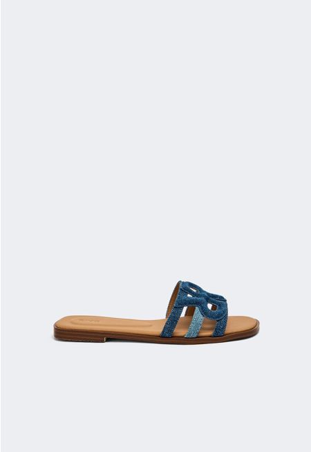 Denim Monogram Flats