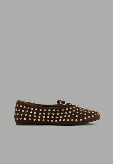 Crystal Embellished Flat Ballerinas