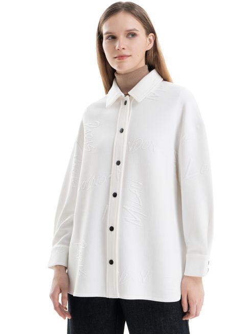 Embroidered Solid Buttoned Shirt -Sale