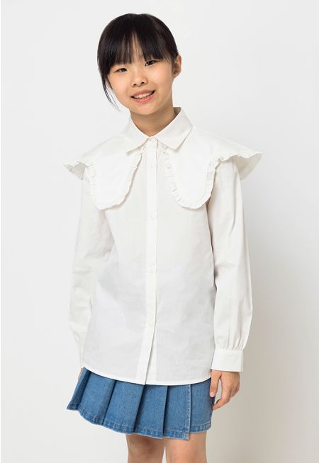 Classic Bear Ruffled Collar Shirt 