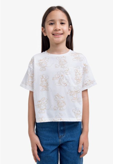 Mickey Printed Short Sleeved T Shirt