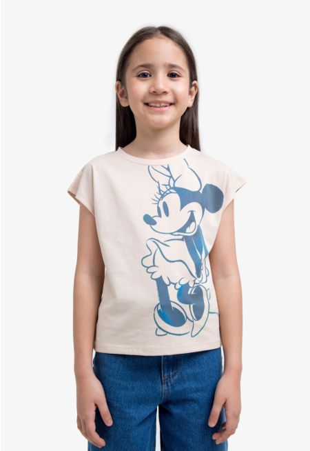 Mickey Printed Sleeveless T Shirt