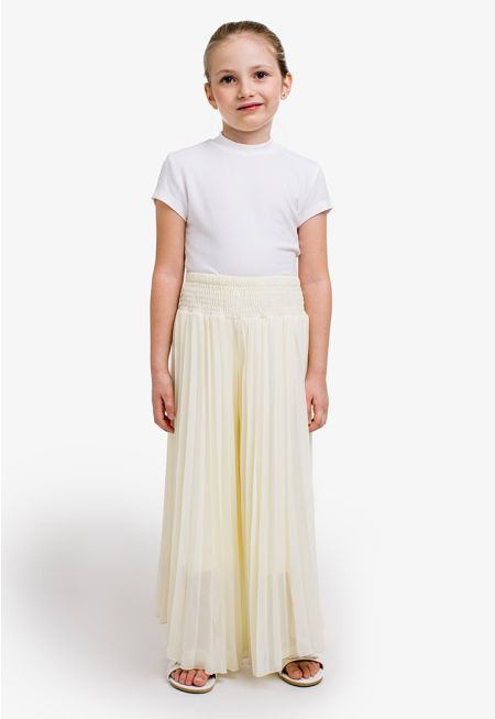 Plain Pleated Palazzo Trousers