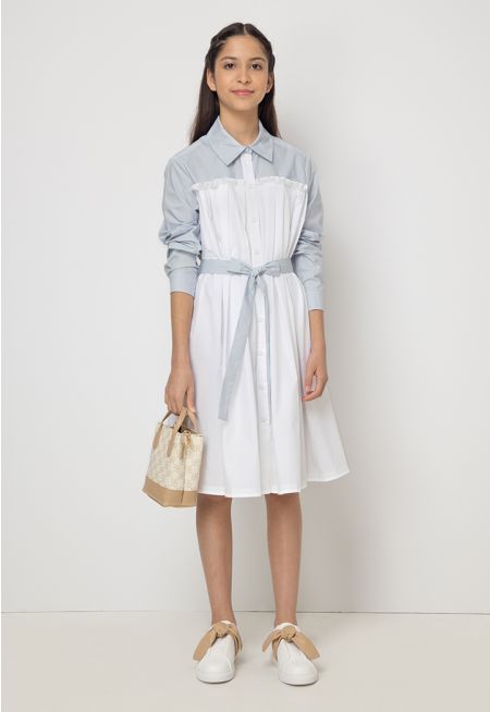 Pleated Shirt Dress