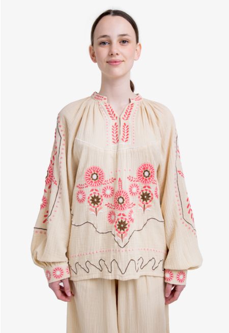 Floral Embroidered Top