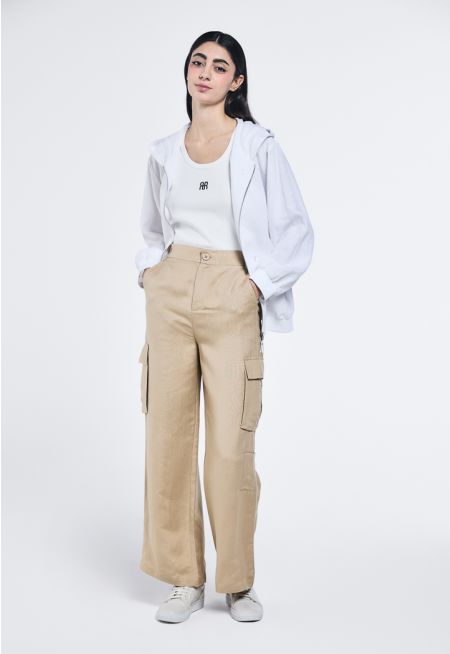 Wide Leg Cargo Trousers