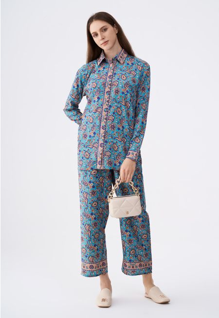 Floral Print Wide Leg Trouser