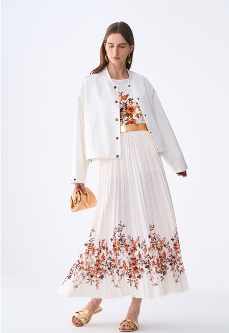 Floral Print Pleated Skirt- Ramadan Style