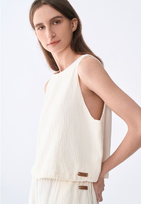 Textured Tie Back Top