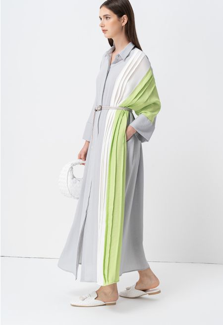 Multi Color Kimono Sleeves Maxi Dress