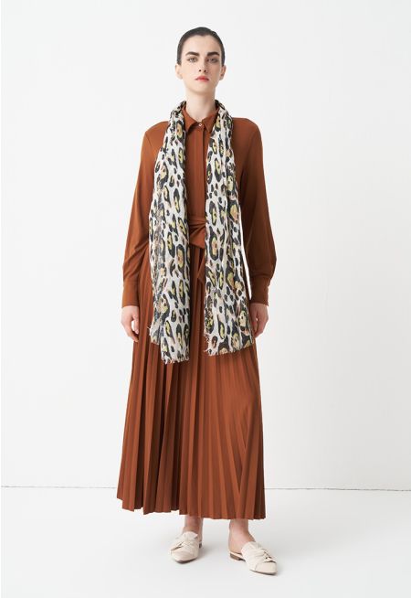 Solid Half Button Maxi Dress